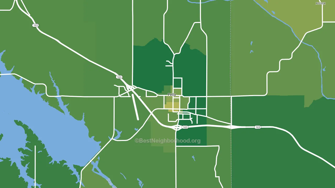 Pella, IA block-group voter-turnout map