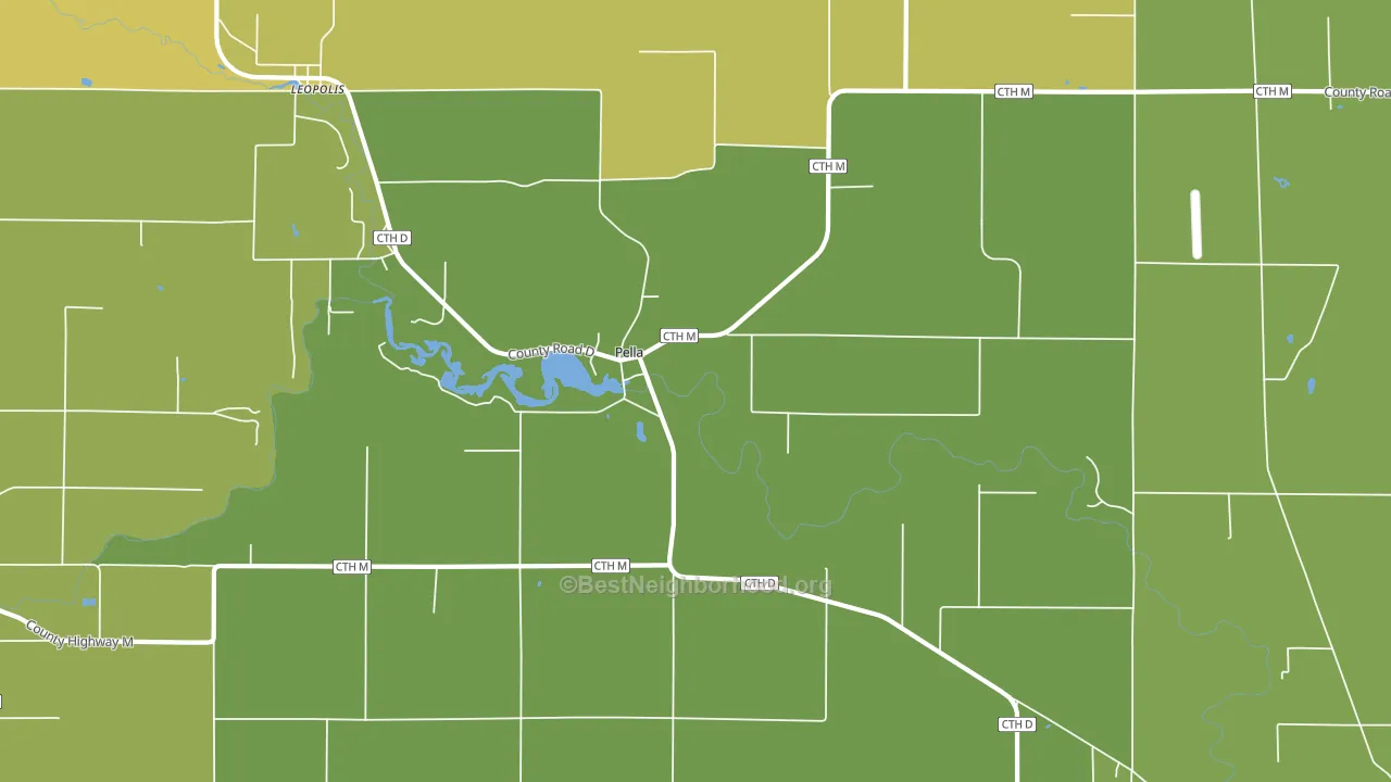 Pella, WI block-group voter-turnout map