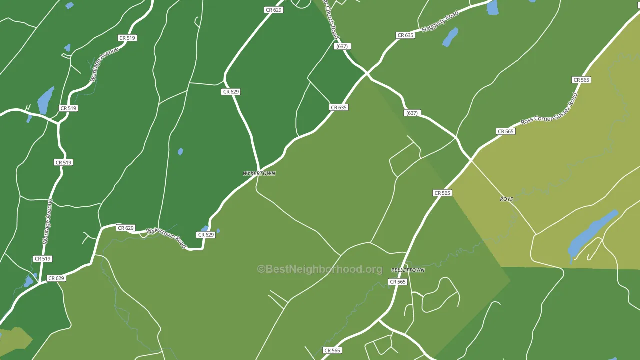 Pellettown, NJ block-group voter-turnout map