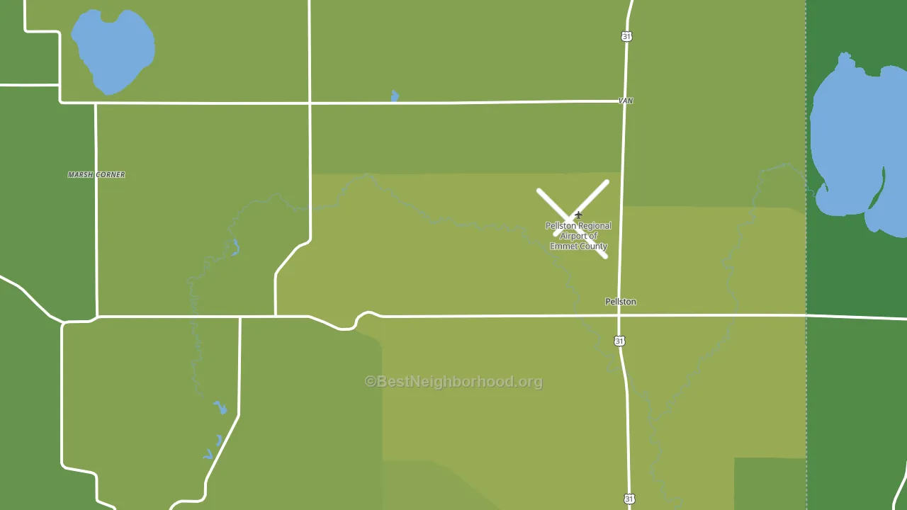 Pellston, MI block-group voter-turnout map