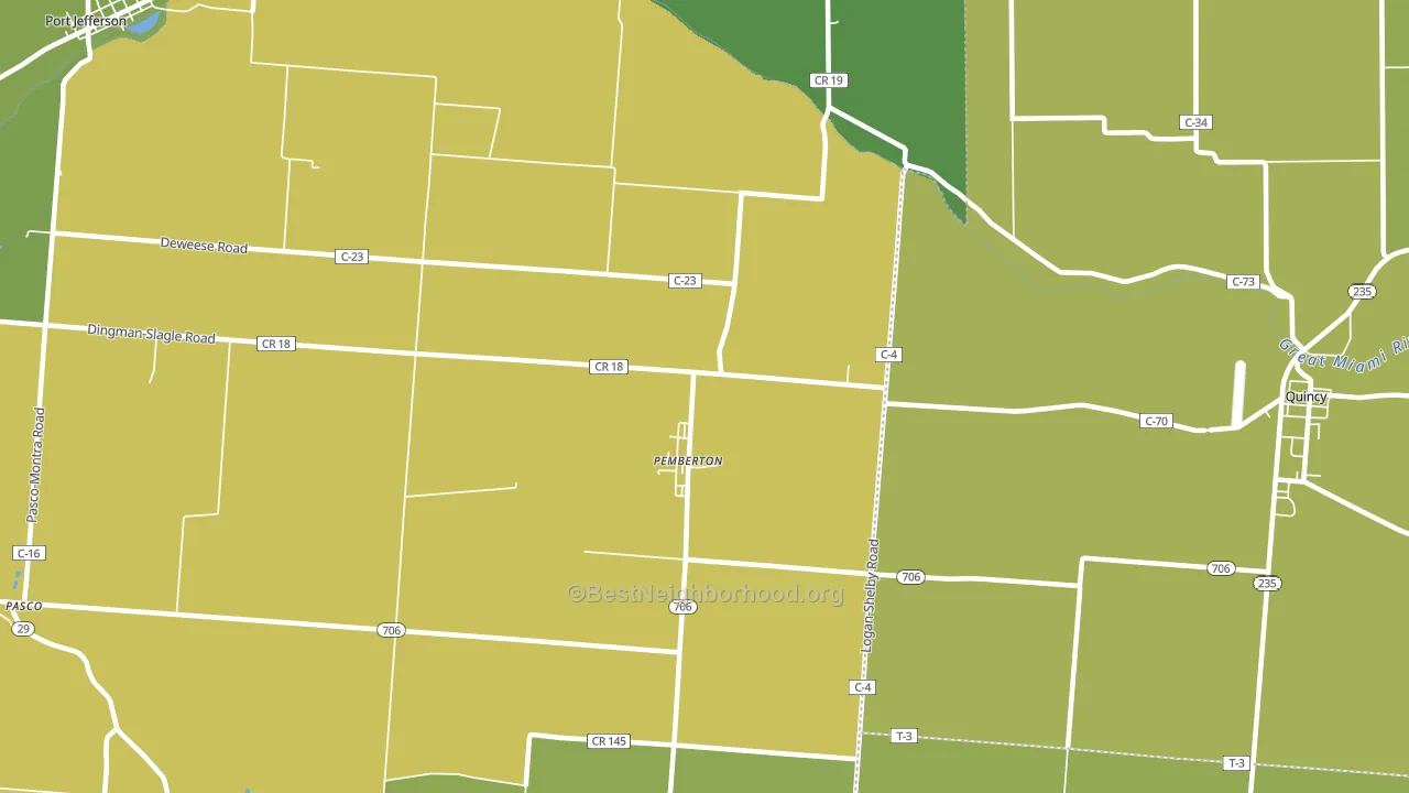 Pemberton, OH block-group voter-turnout map
