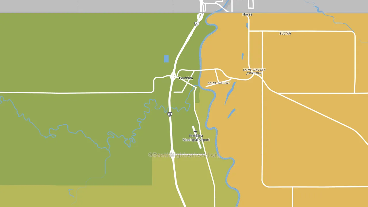 Pembina, ND block-group voter-turnout map