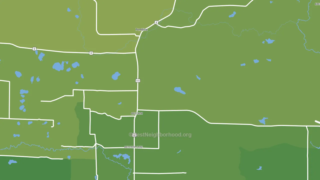 Pembine, WI block-group voter-turnout map