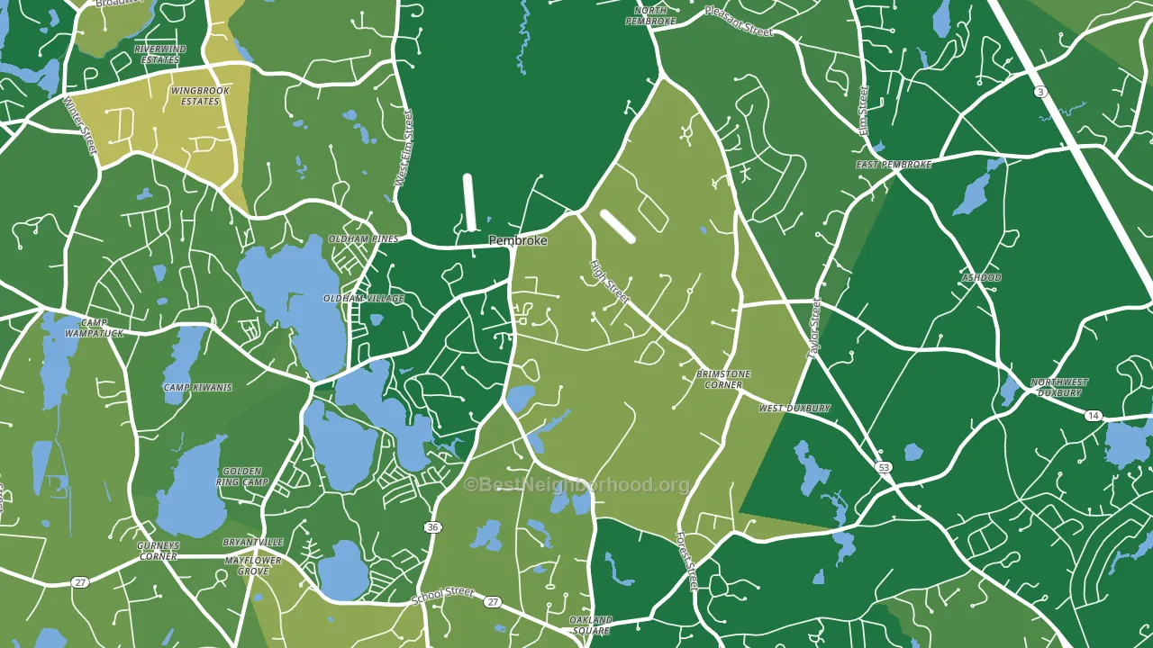 Pembroke, MA block-group voter-turnout map