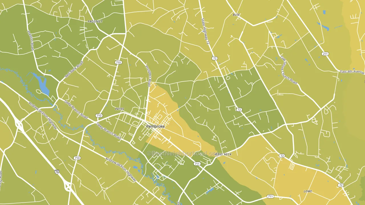 Pembroke, NC block-group voter-turnout map