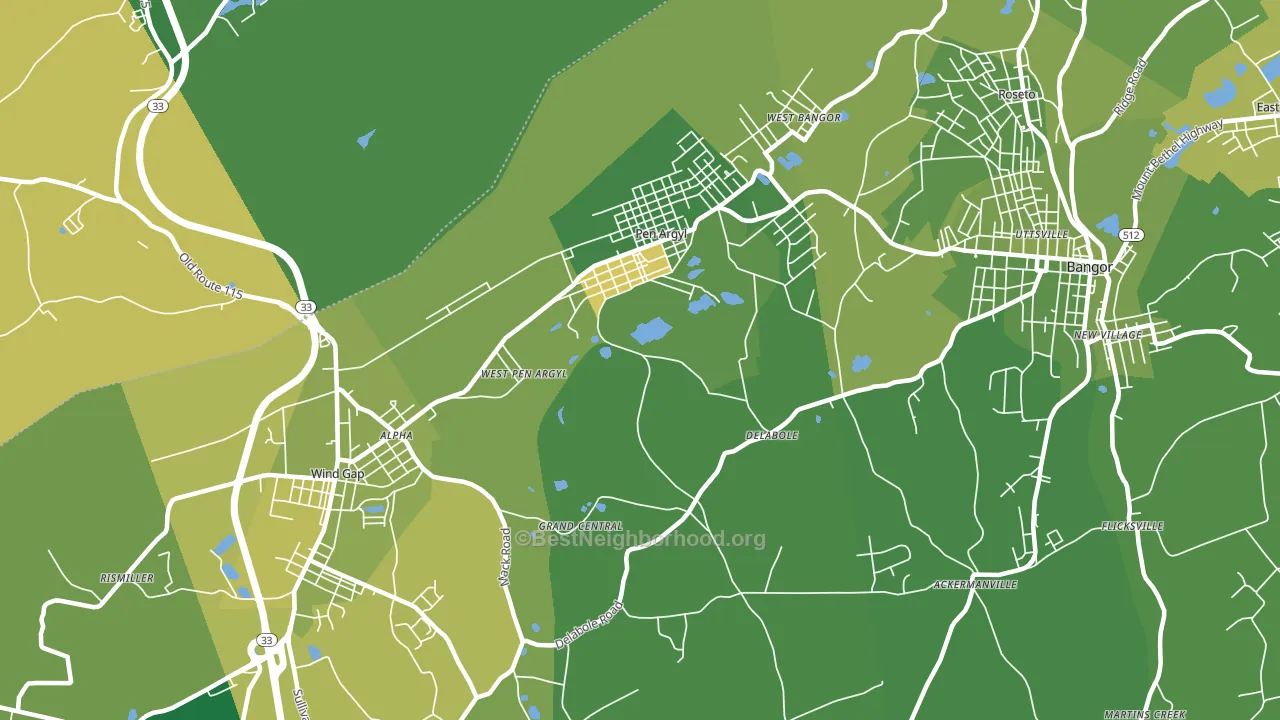 Pen Argyl, PA block-group voter-turnout map