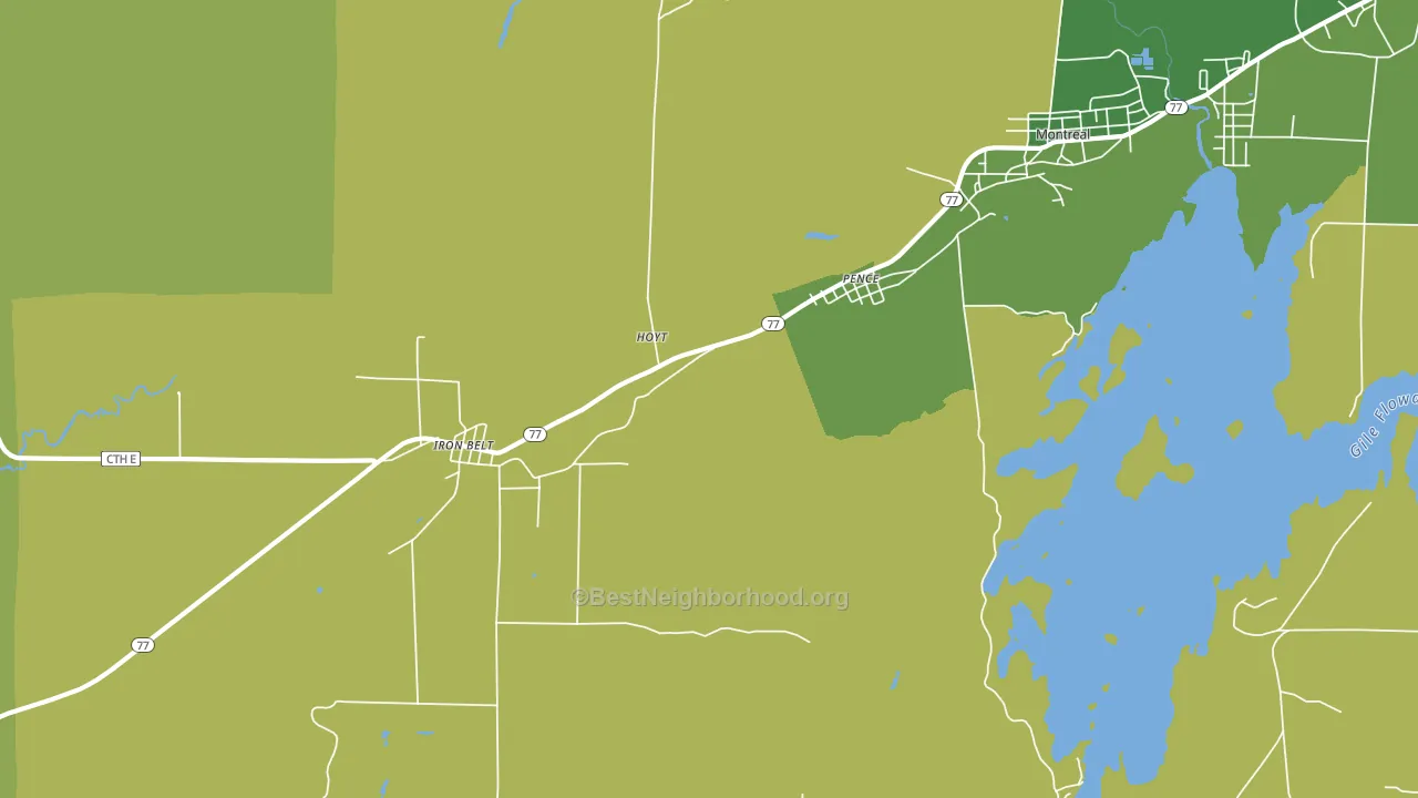 Pence, WI block-group voter-turnout map