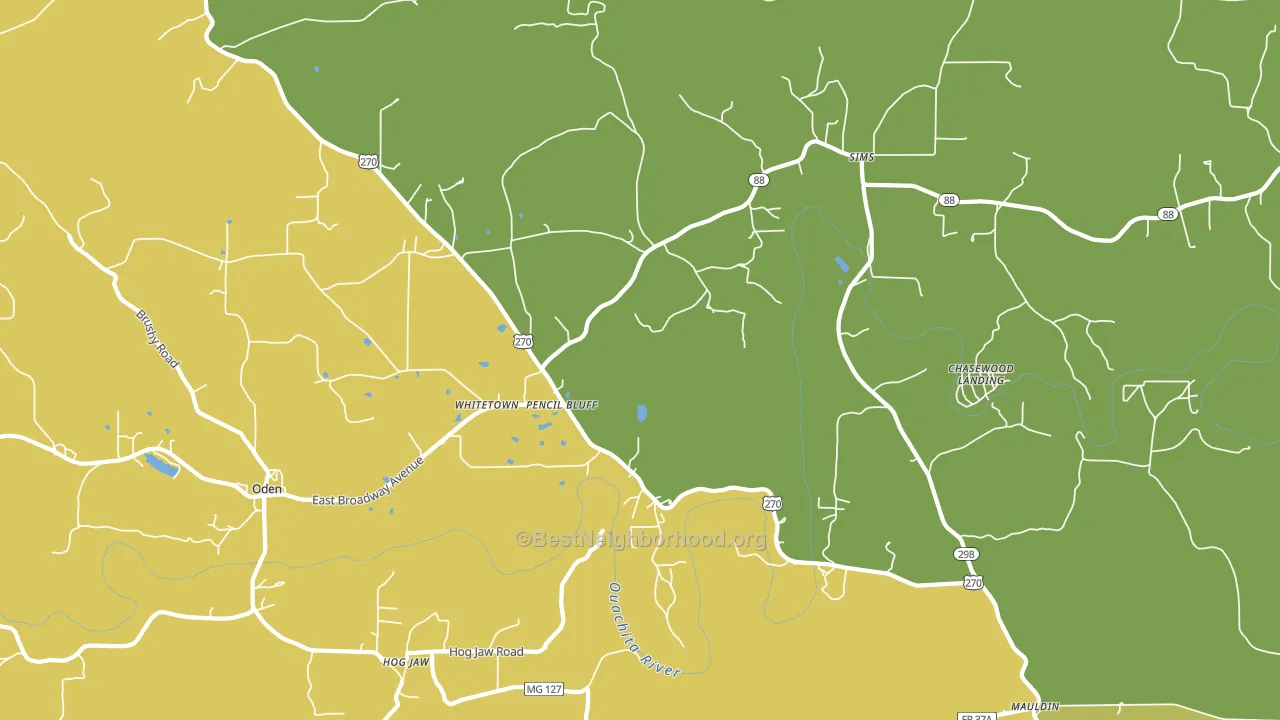 Pencil Bluff, AR block-group voter-turnout map