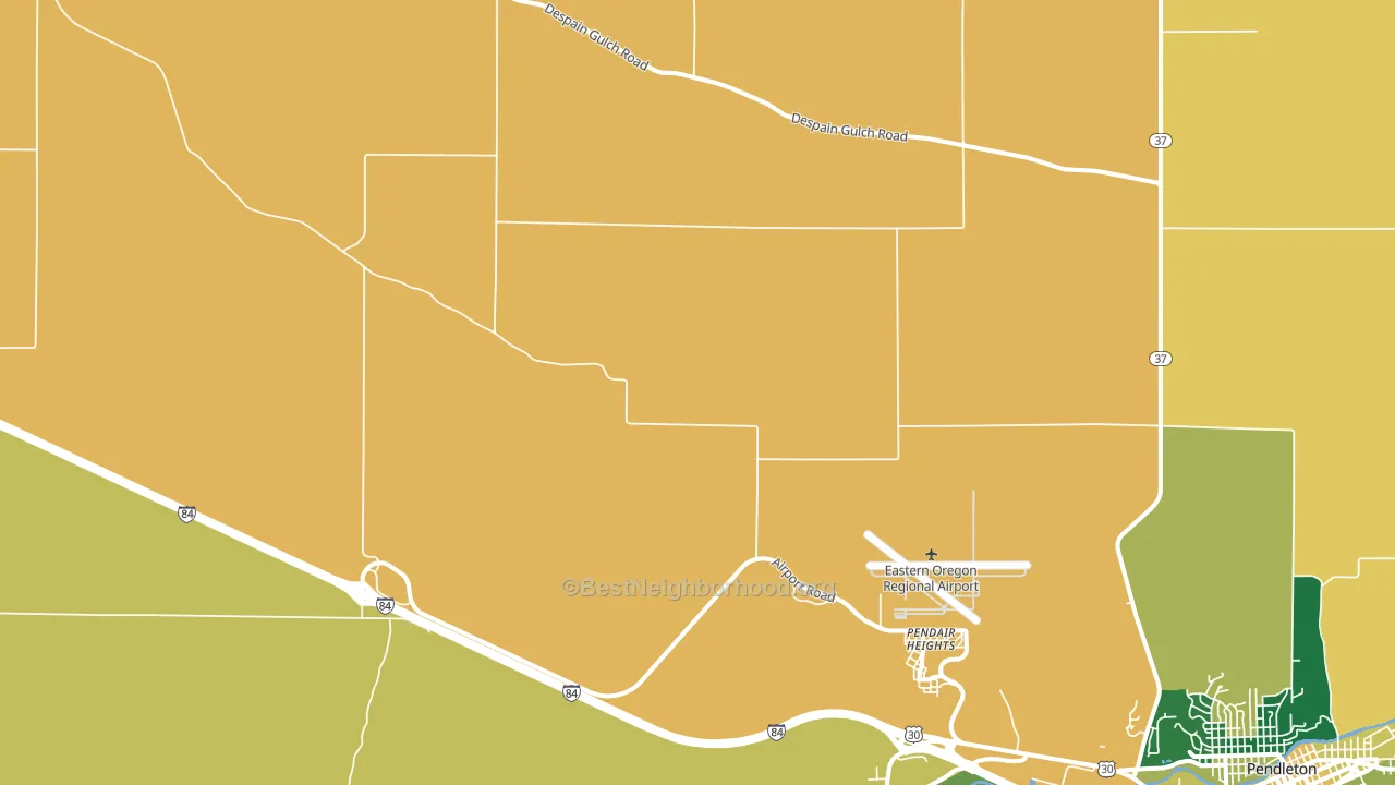 Pendair Heights, OR block-group voter-turnout map