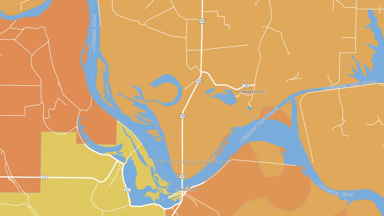 Pendleton, AR block-group voter-turnout map