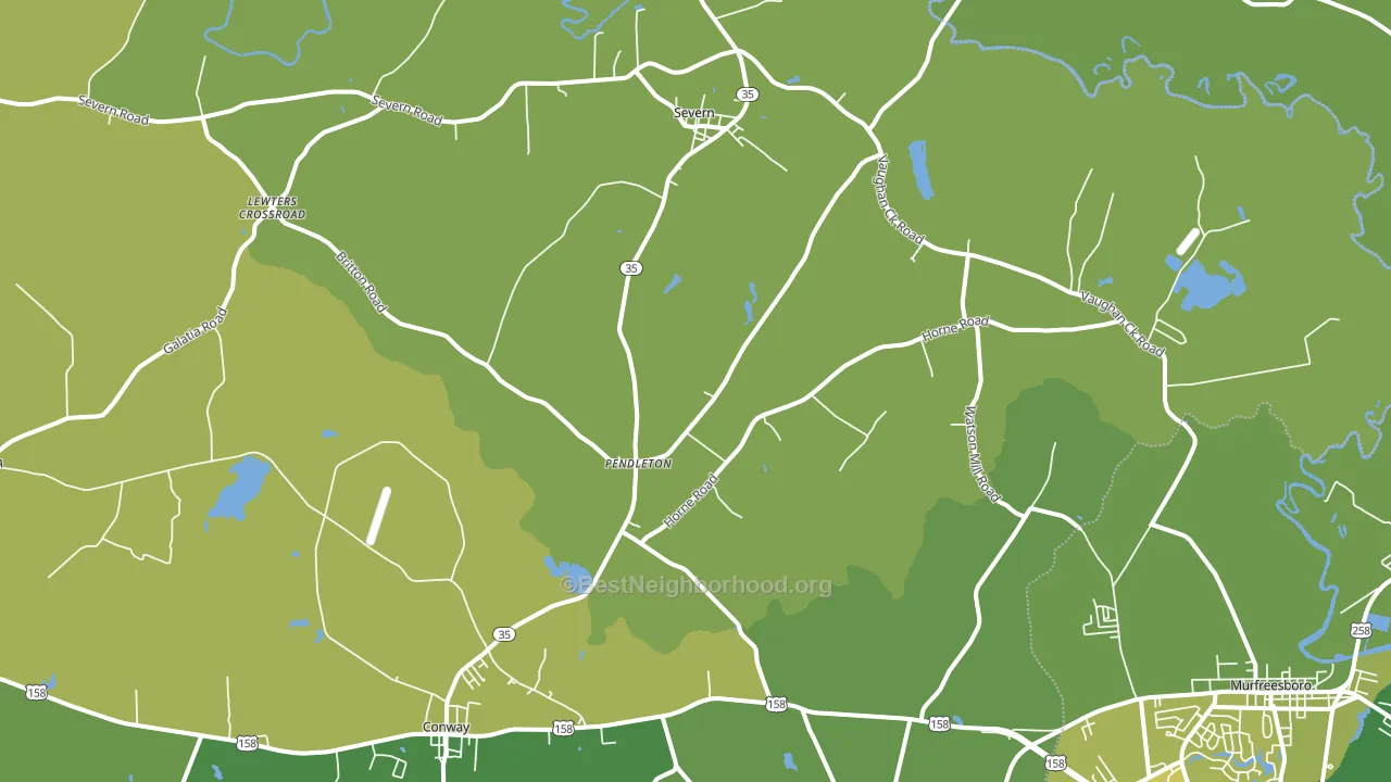 Pendleton, NC block-group voter-turnout map
