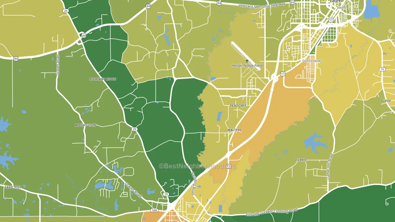Pendorff, MS block-group voter-turnout map