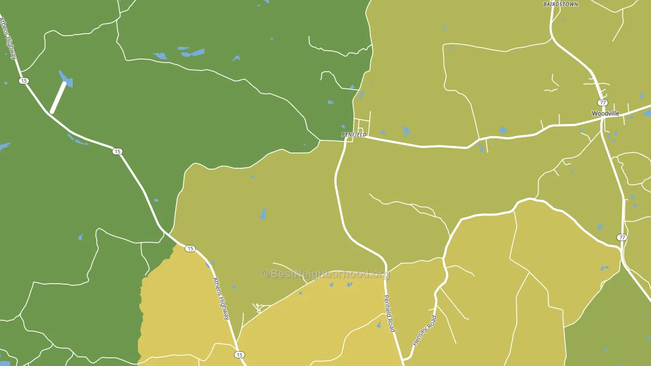 Penfield, GA block-group voter-turnout map