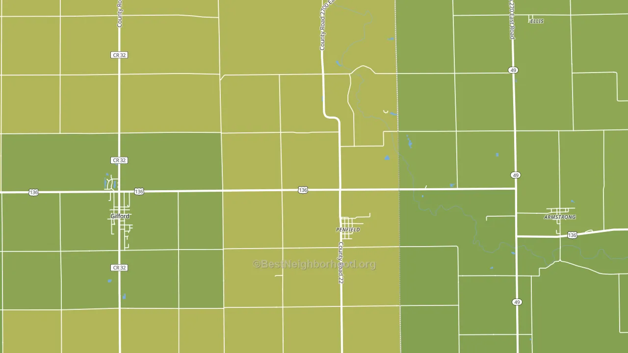Penfield, IL block-group voter-turnout map