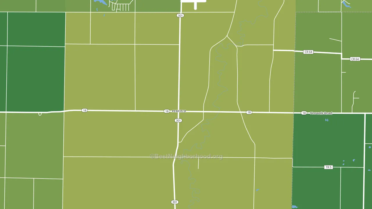 Penfield, OH block-group voter-turnout map