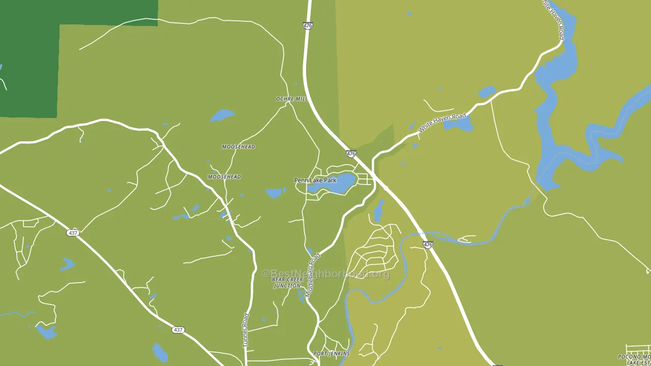 Penn Lake Park, PA block-group voter-turnout map