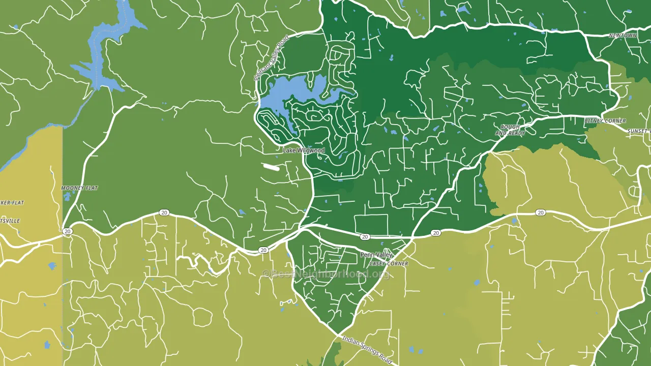 Penn Valley, CA block-group voter-turnout map