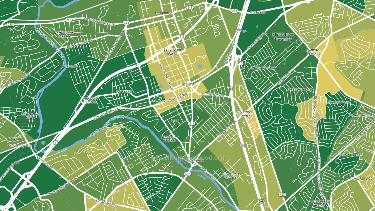 Penndel, PA block-group voter-turnout map
