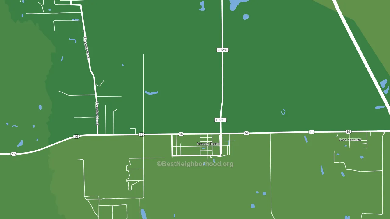 Penney Farms, FL block-group voter-turnout map