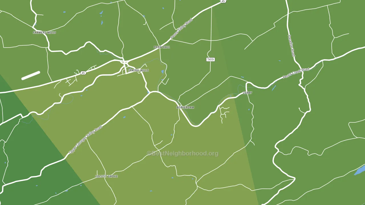 Pennhall, PA block-group voter-turnout map