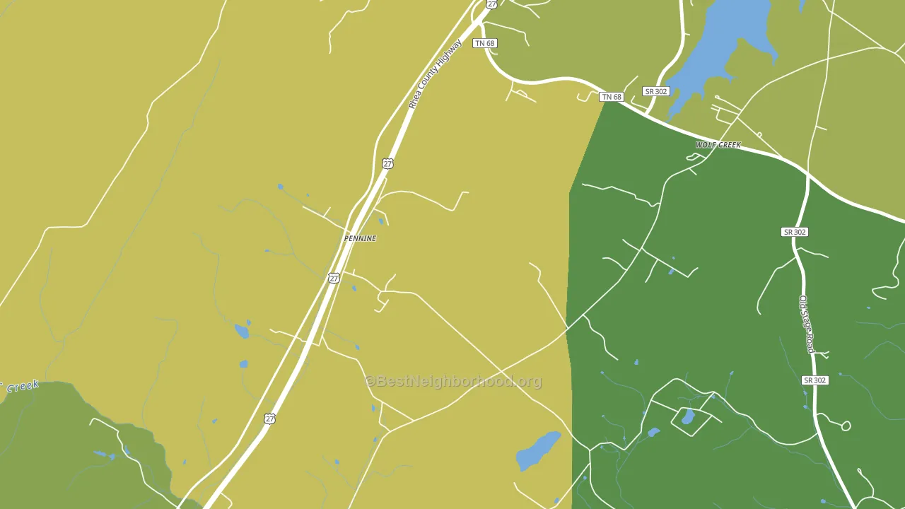 Pennine, TN block-group voter-turnout map