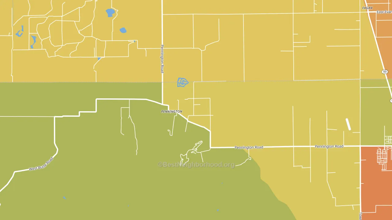 Pennington, CA block-group voter-turnout map
