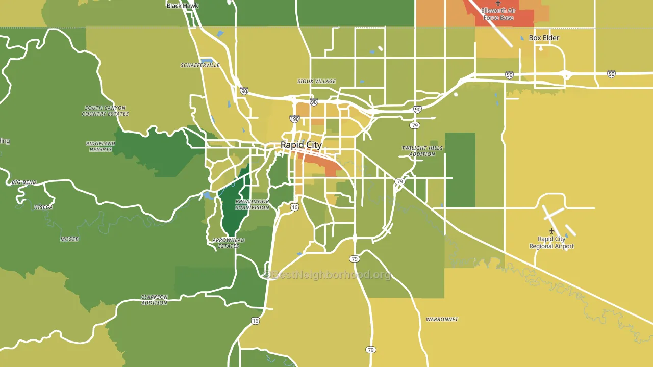 Pennington County, SD block-group voter-turnout map
