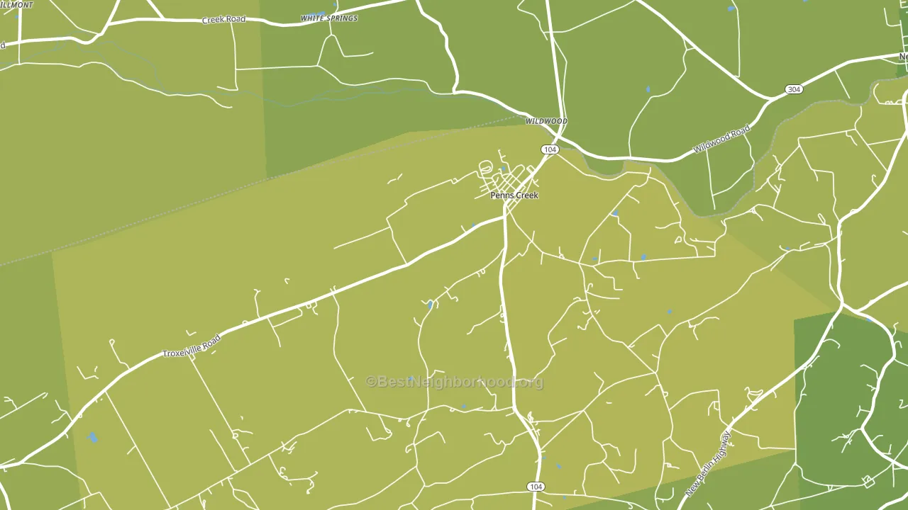 Penns Creek, PA block-group voter-turnout map