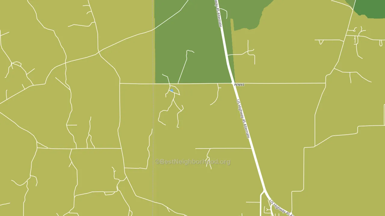 Penns, MS block-group voter-turnout map