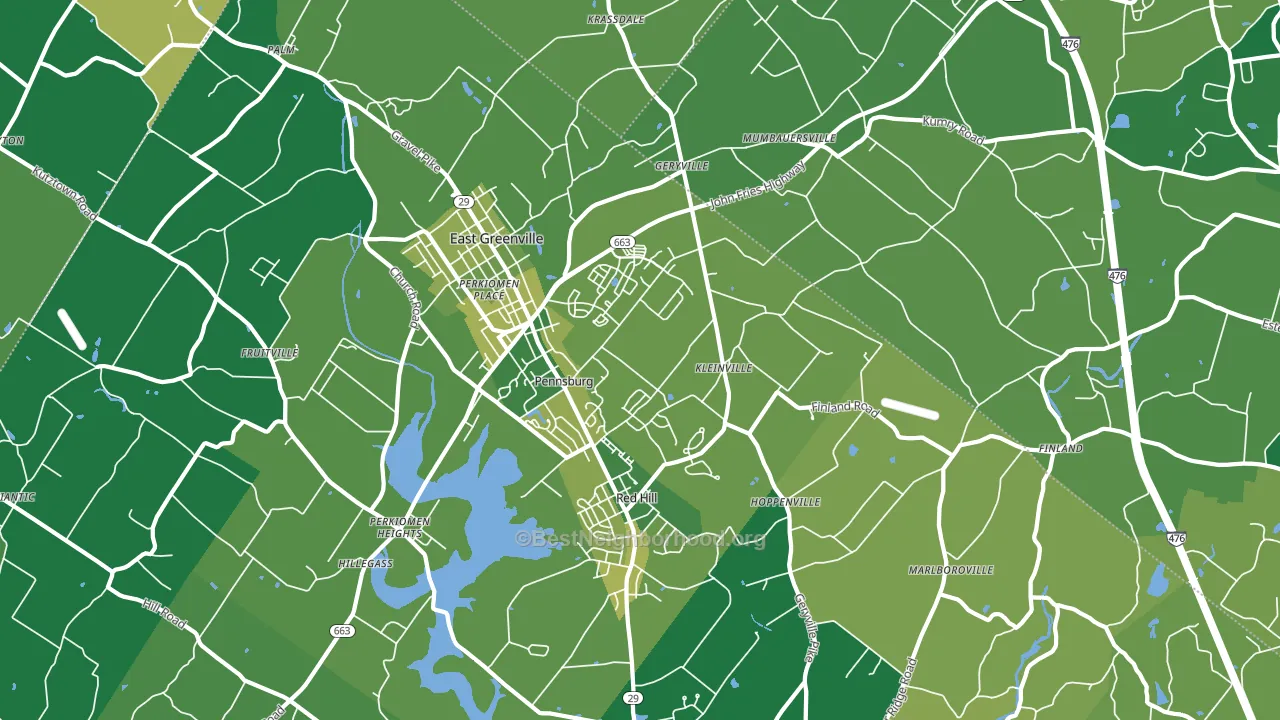 Pennsburg, PA block-group voter-turnout map