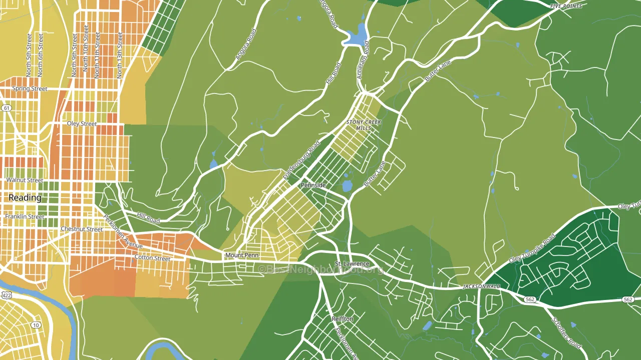 Pennside, PA block-group voter-turnout map