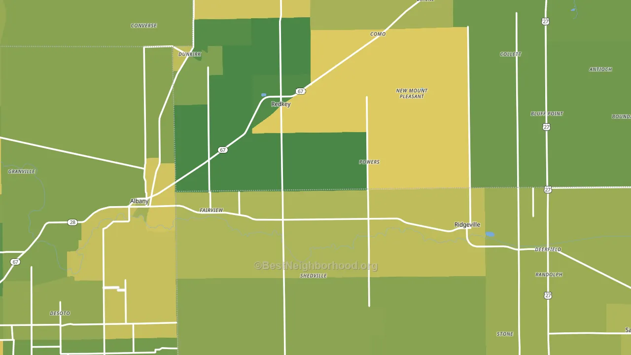 Pennville, IN block-group voter-turnout map
