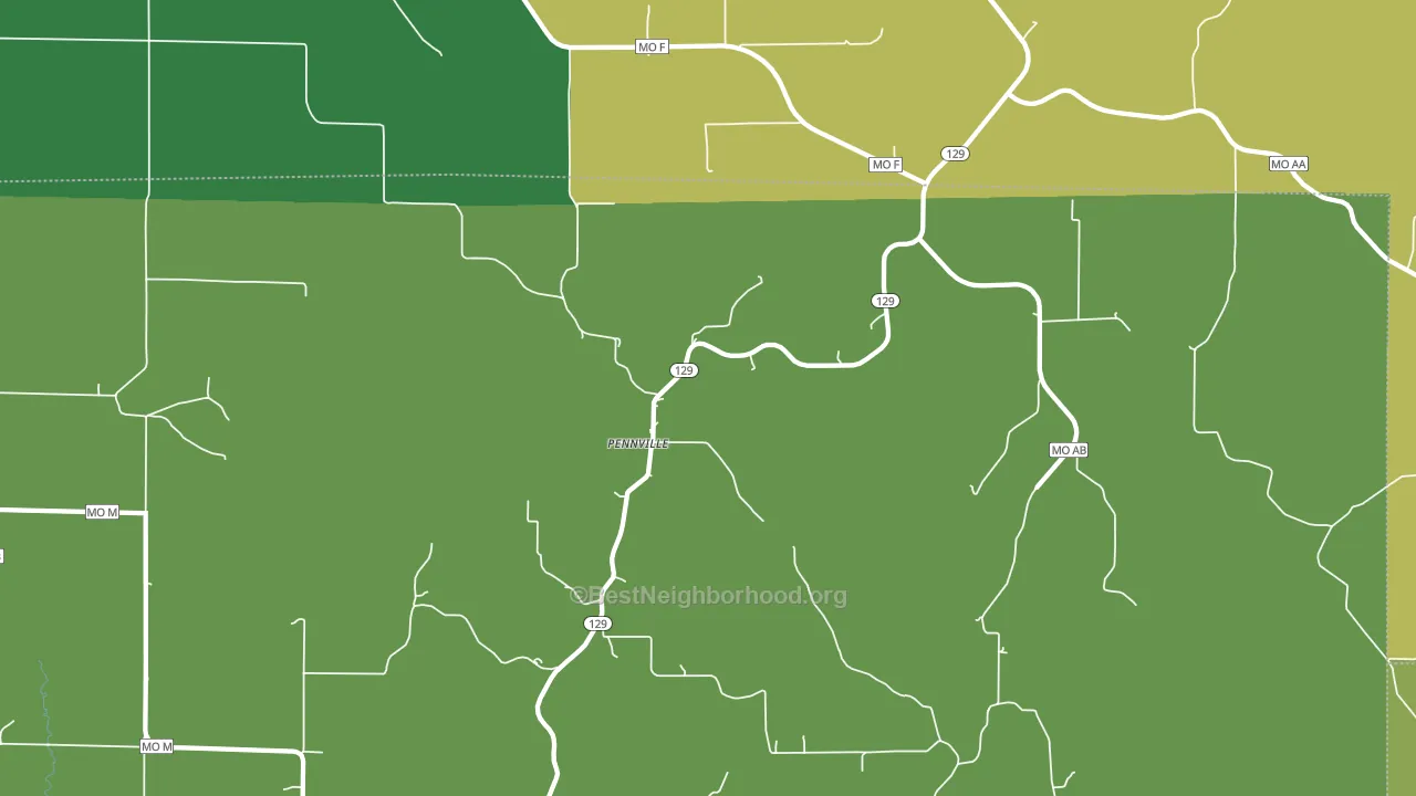 Pennville, MO block-group voter-turnout map