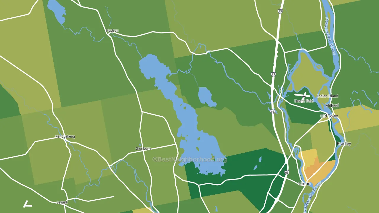 Penobscot County, ME block-group voter-turnout map