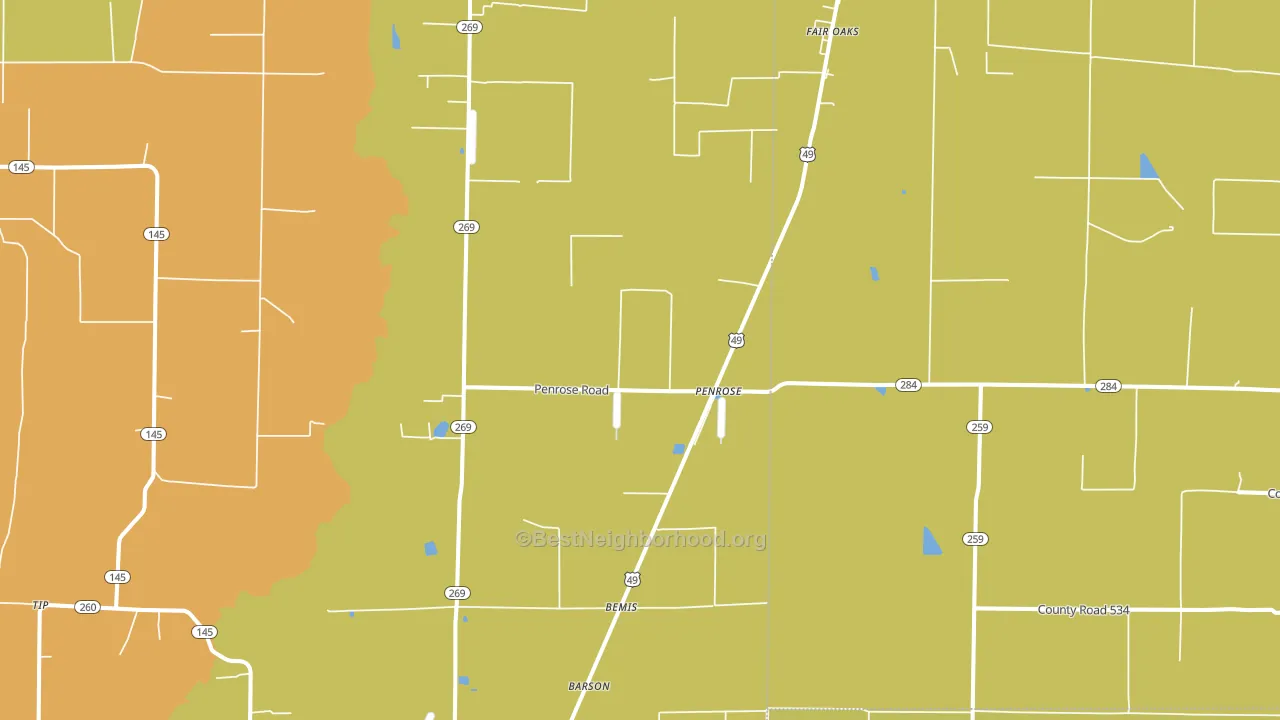 Penrose, AR block-group voter-turnout map