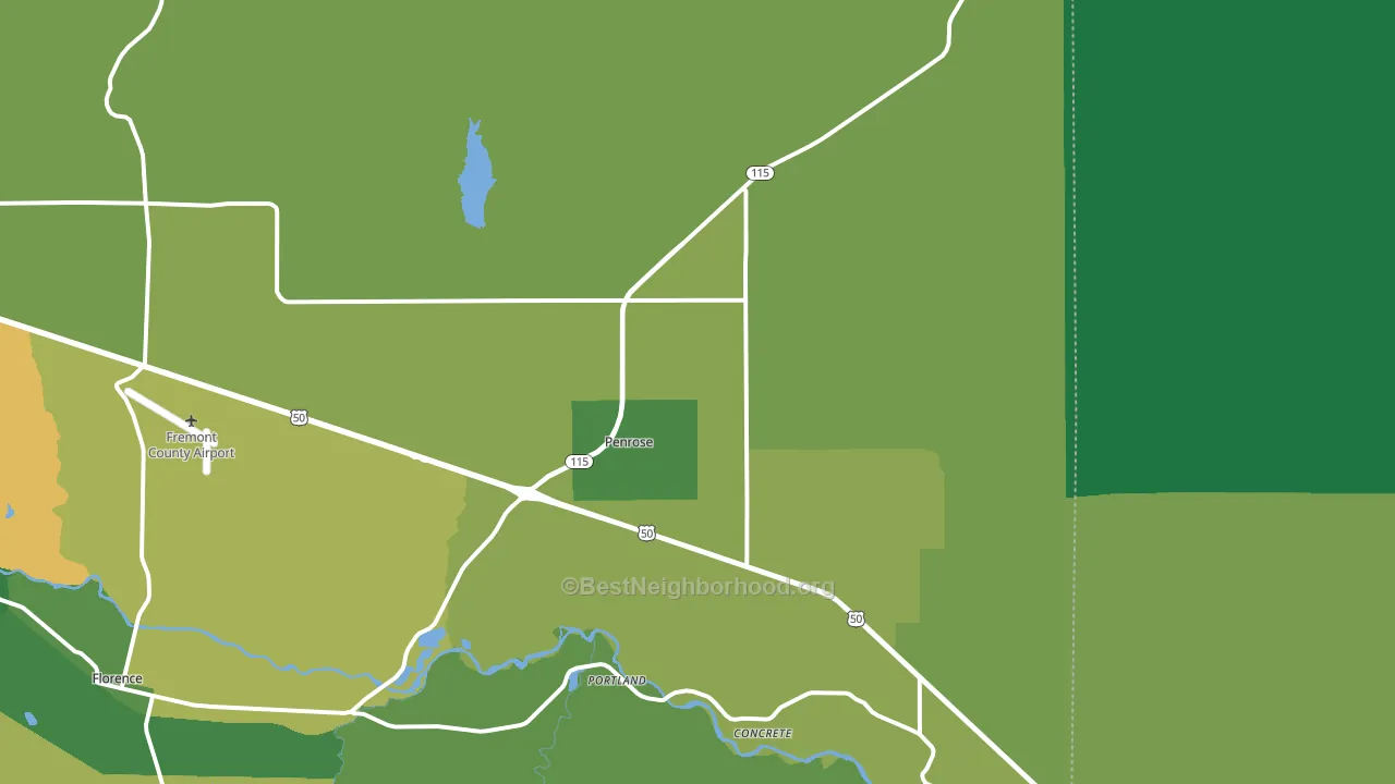 Penrose, CO block-group voter-turnout map