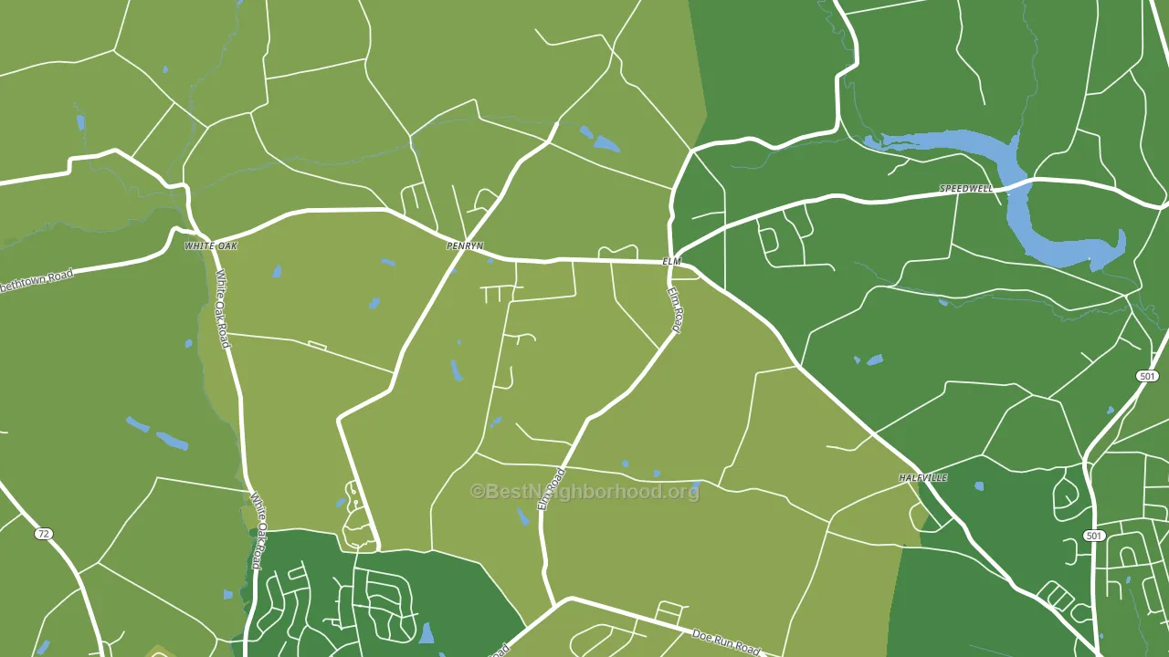 Penryn, PA block-group voter-turnout map