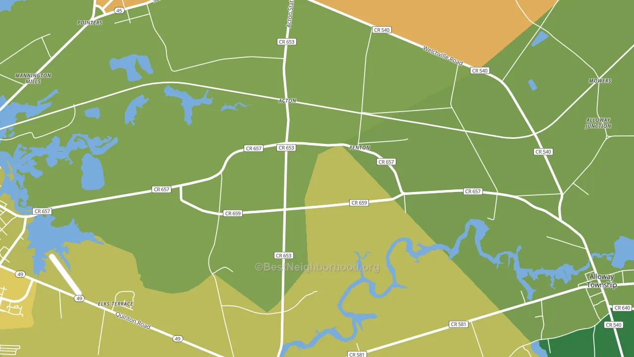 Penton, NJ block-group voter-turnout map