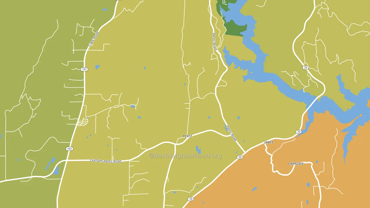 Pentz, CA block-group voter-turnout map