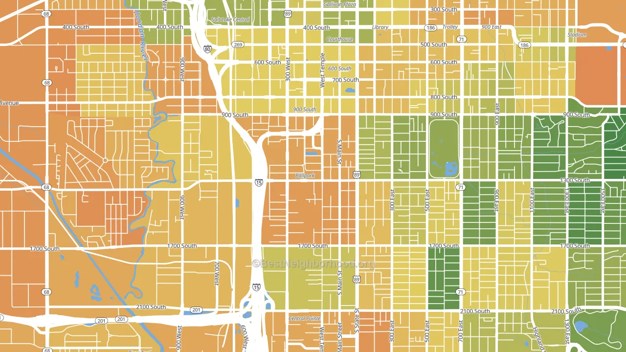 People's Freeway, Salt Lake City, UT block-group voter-turnout map