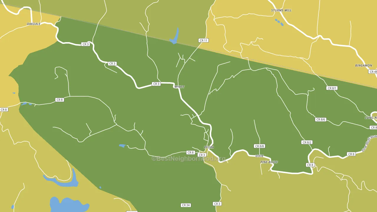 Peora, WV block-group voter-turnout map