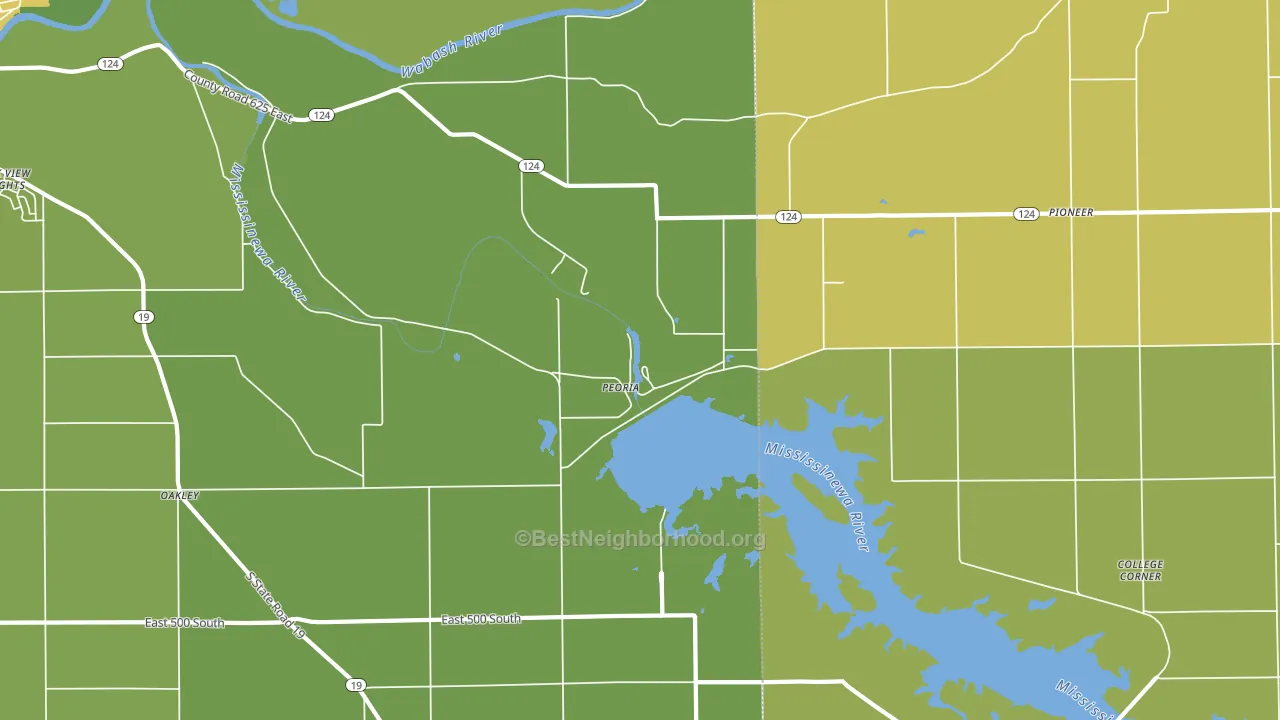 Peoria, IN block-group voter-turnout map