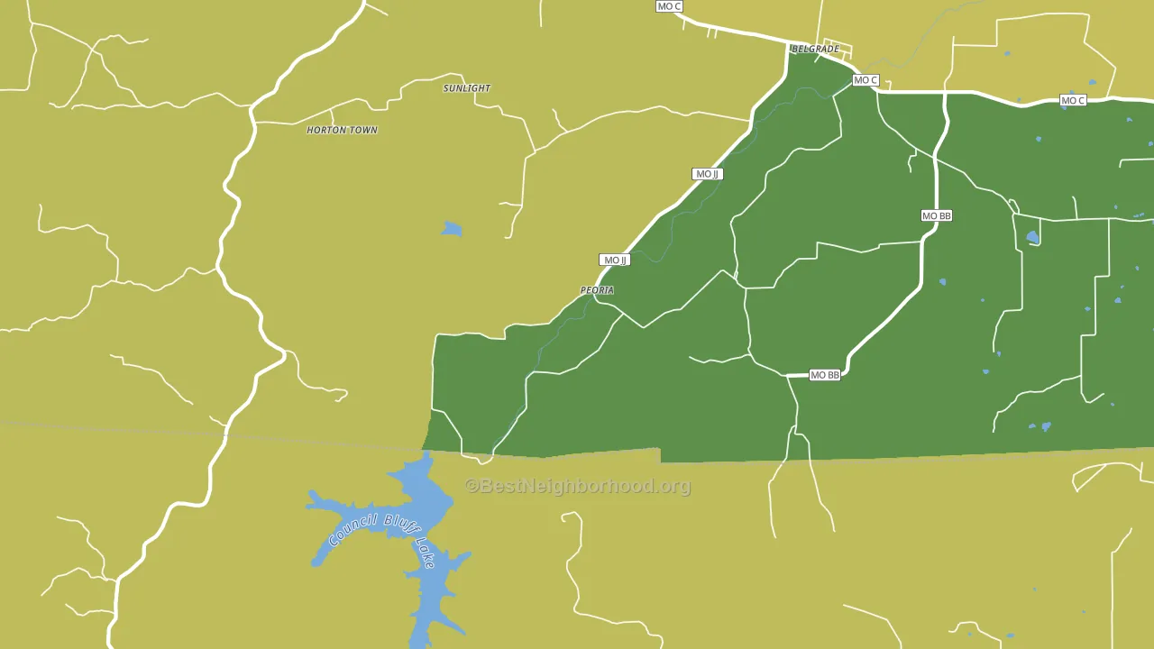 Peoria, MO block-group voter-turnout map