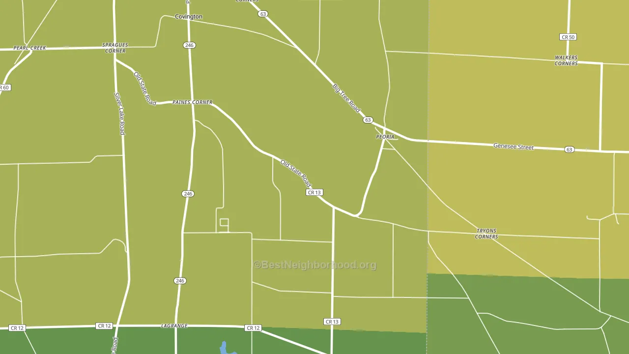 Peoria, NY block-group voter-turnout map