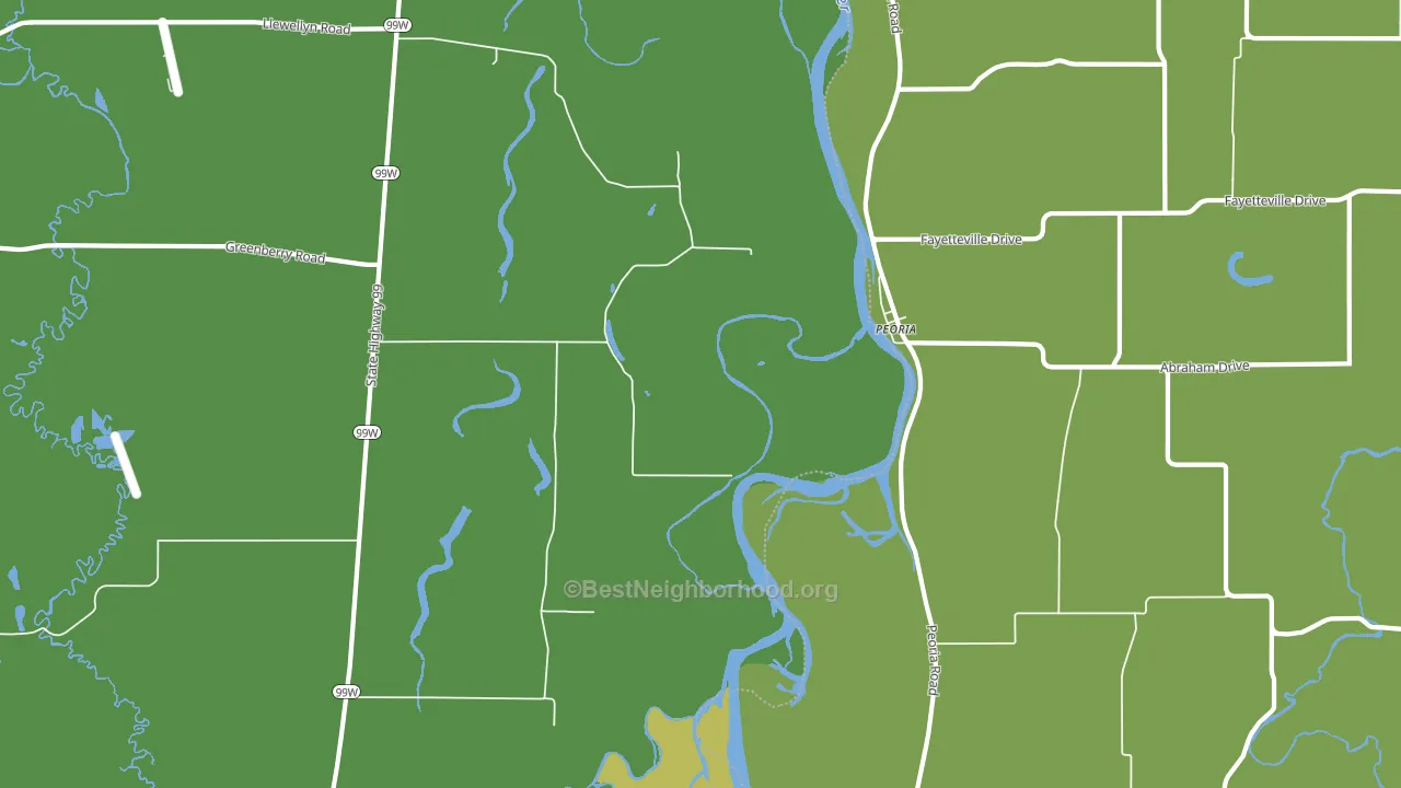 Peoria, OR block-group voter-turnout map