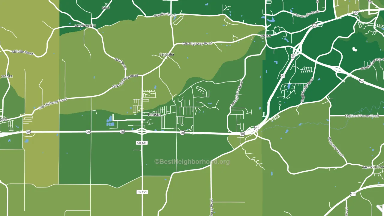 Peosta, IA block-group voter-turnout map