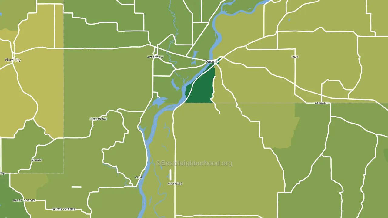 Pepin County, WI block-group voter-turnout map
