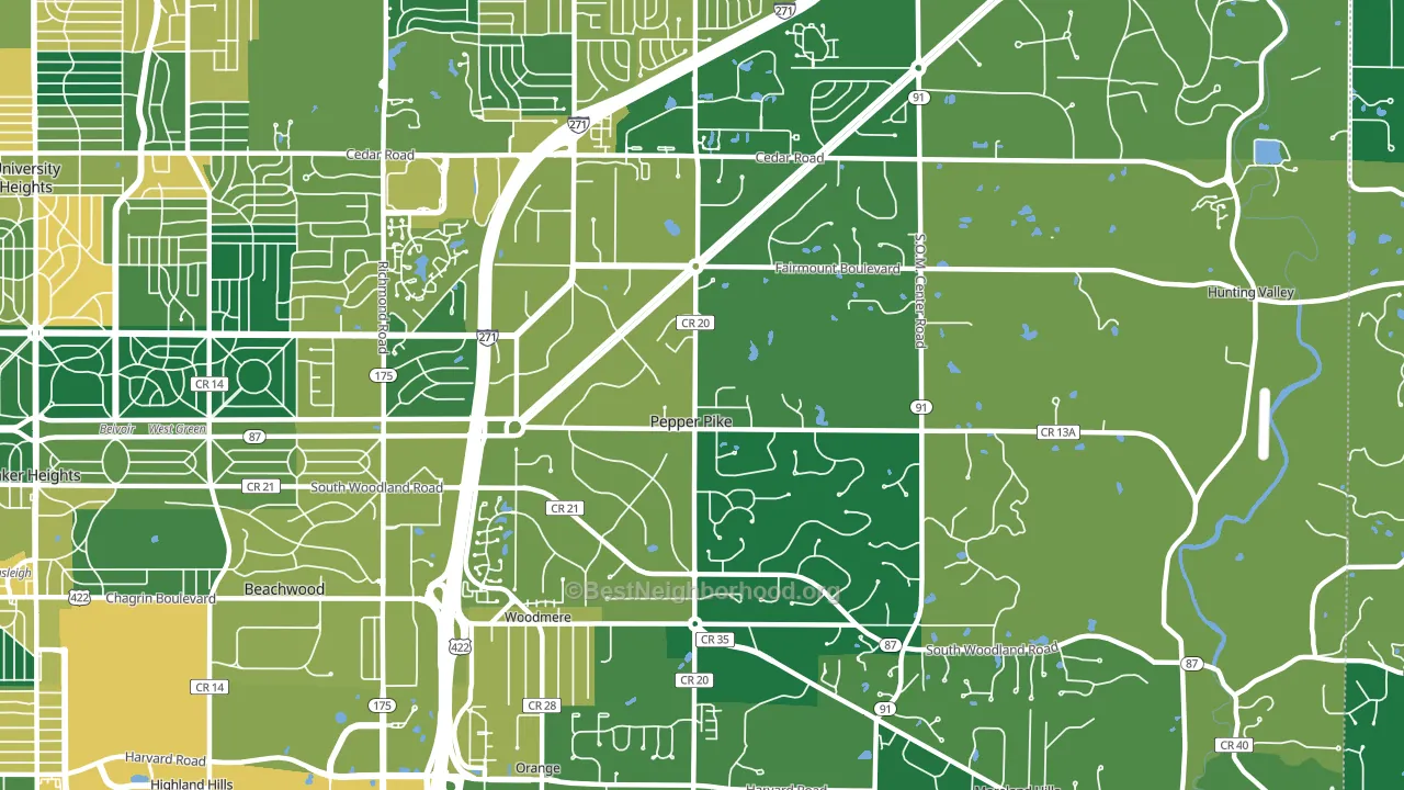 Pepper Pike, OH block-group voter-turnout map
