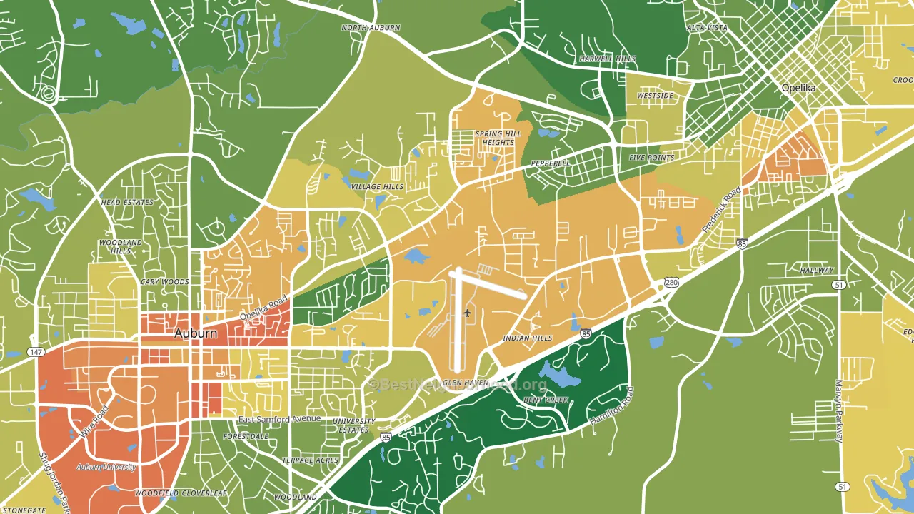 Pepperell, AL block-group voter-turnout map