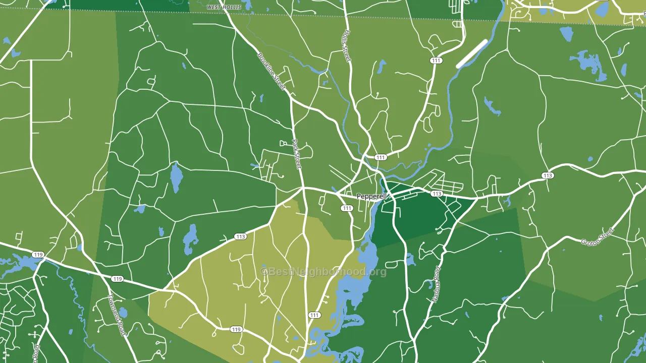 Pepperell, MA block-group voter-turnout map